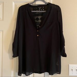 Black blouse with detailing